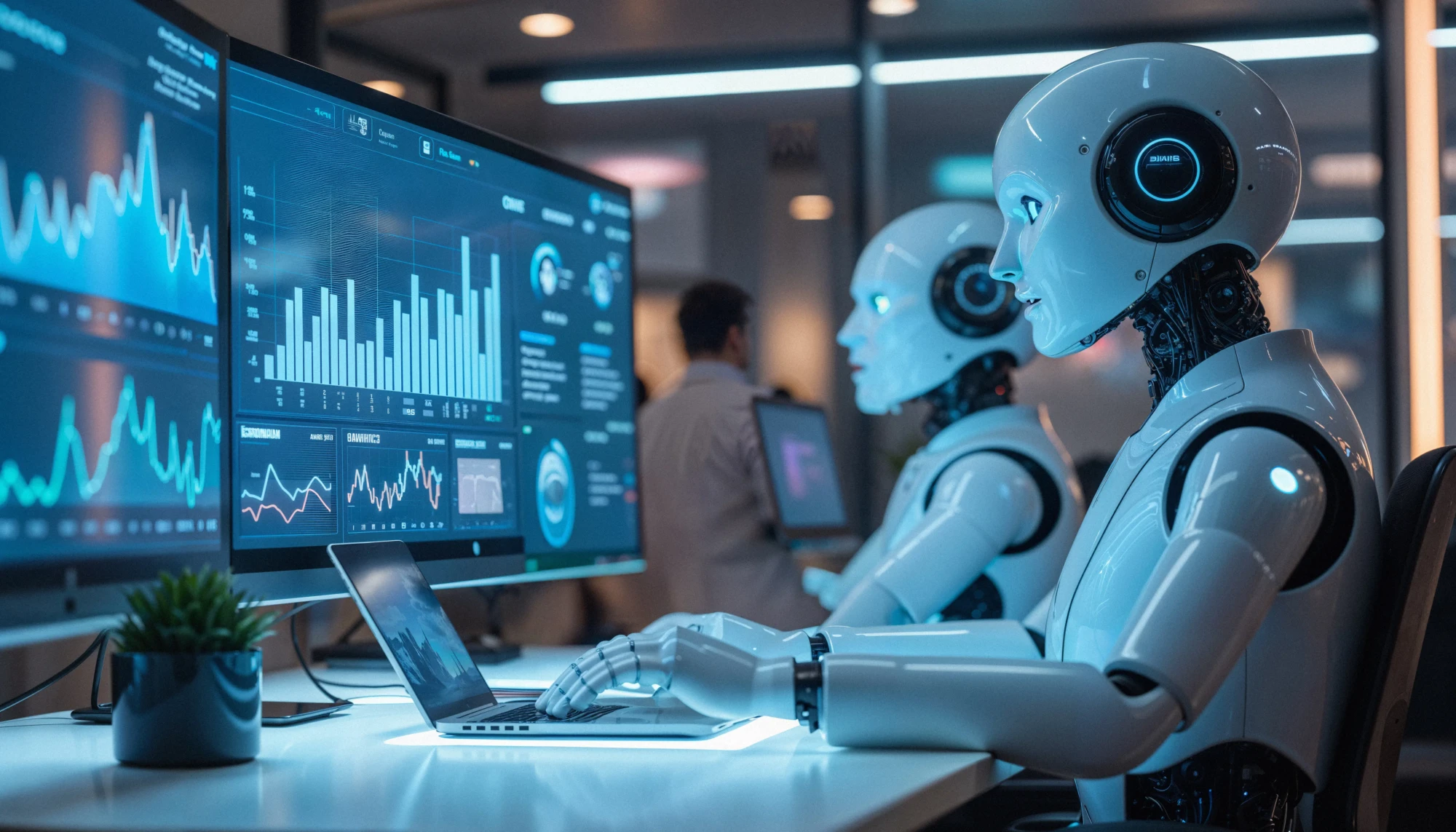 robots-analyzing-data-computer-screens